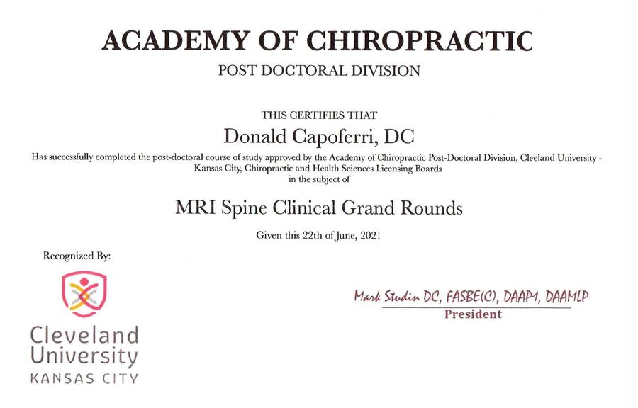 MRI Certificate